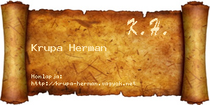 Krupa Herman névjegykártya